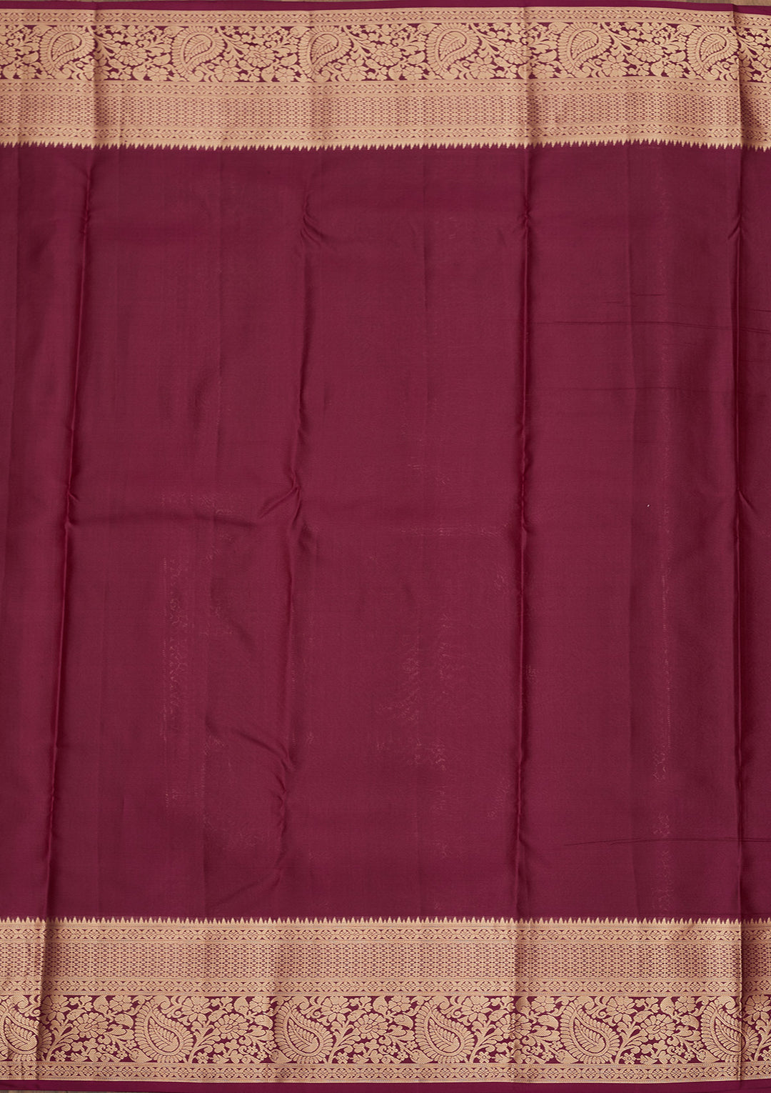 Wine Silk Jaal Gold Zariwork Saree With Matching Blouse Piece