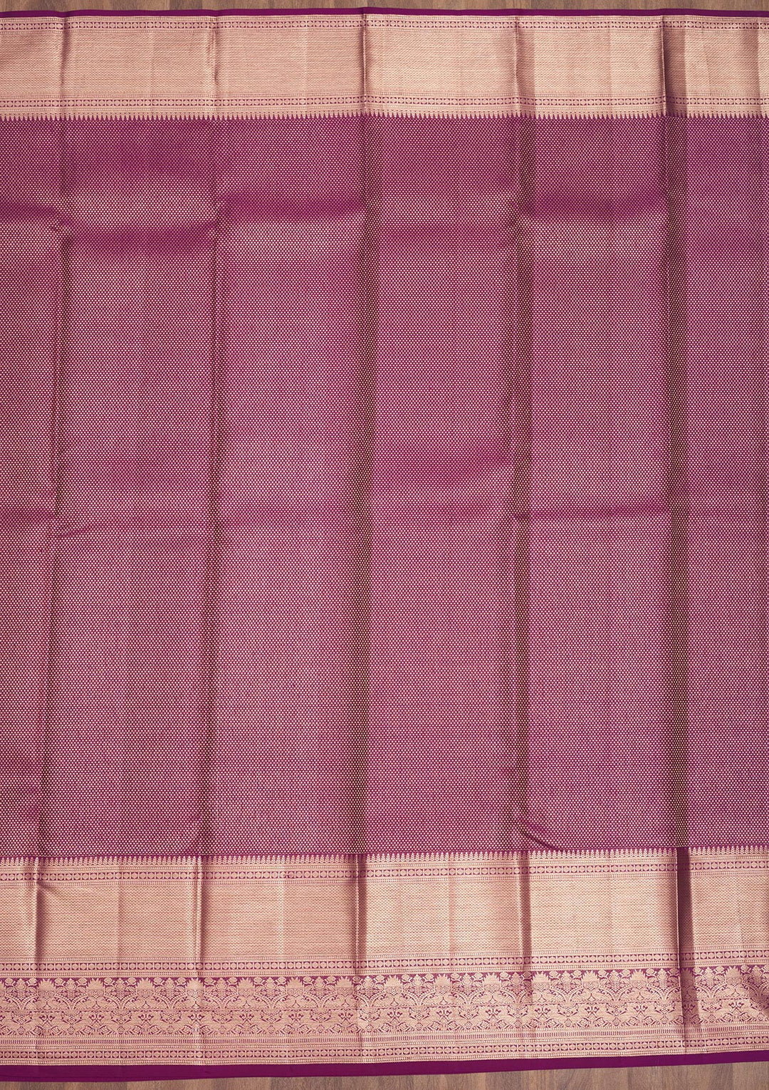 Wine Silk Jaal Gold Zariwork Saree With Matching Blouse Piece