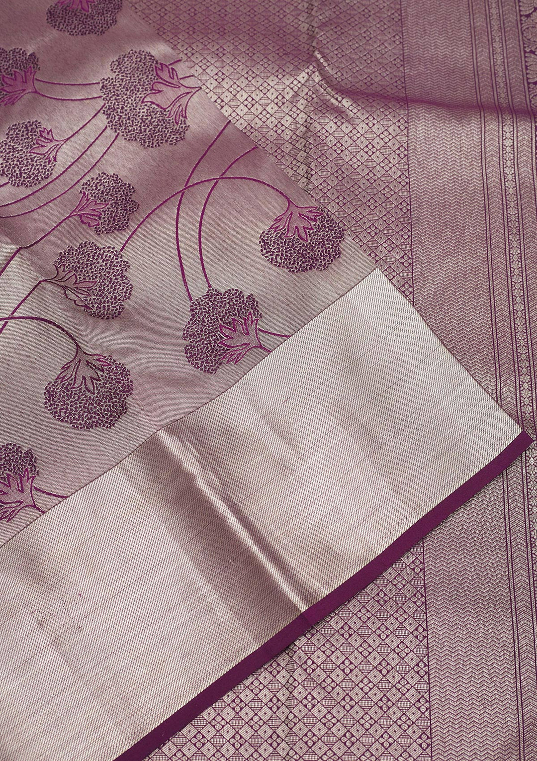 Wine Zariwork Pure Silk Saree