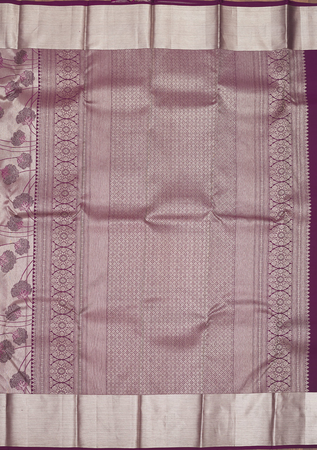 Wine Zariwork Pure Silk Saree