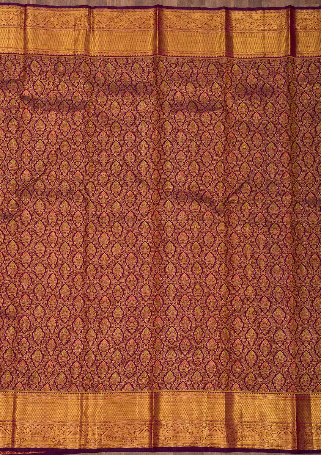 Wine Zariwork Pure Silk Saree