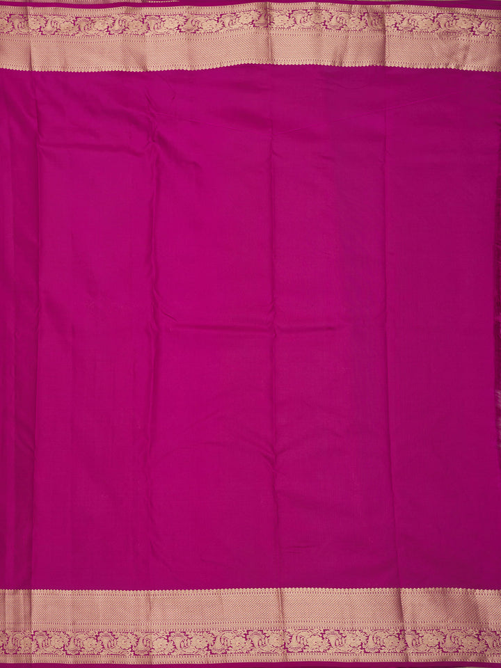 Wine Silk Jaal Gold Zariwork Saree With Matching Blouse Piece