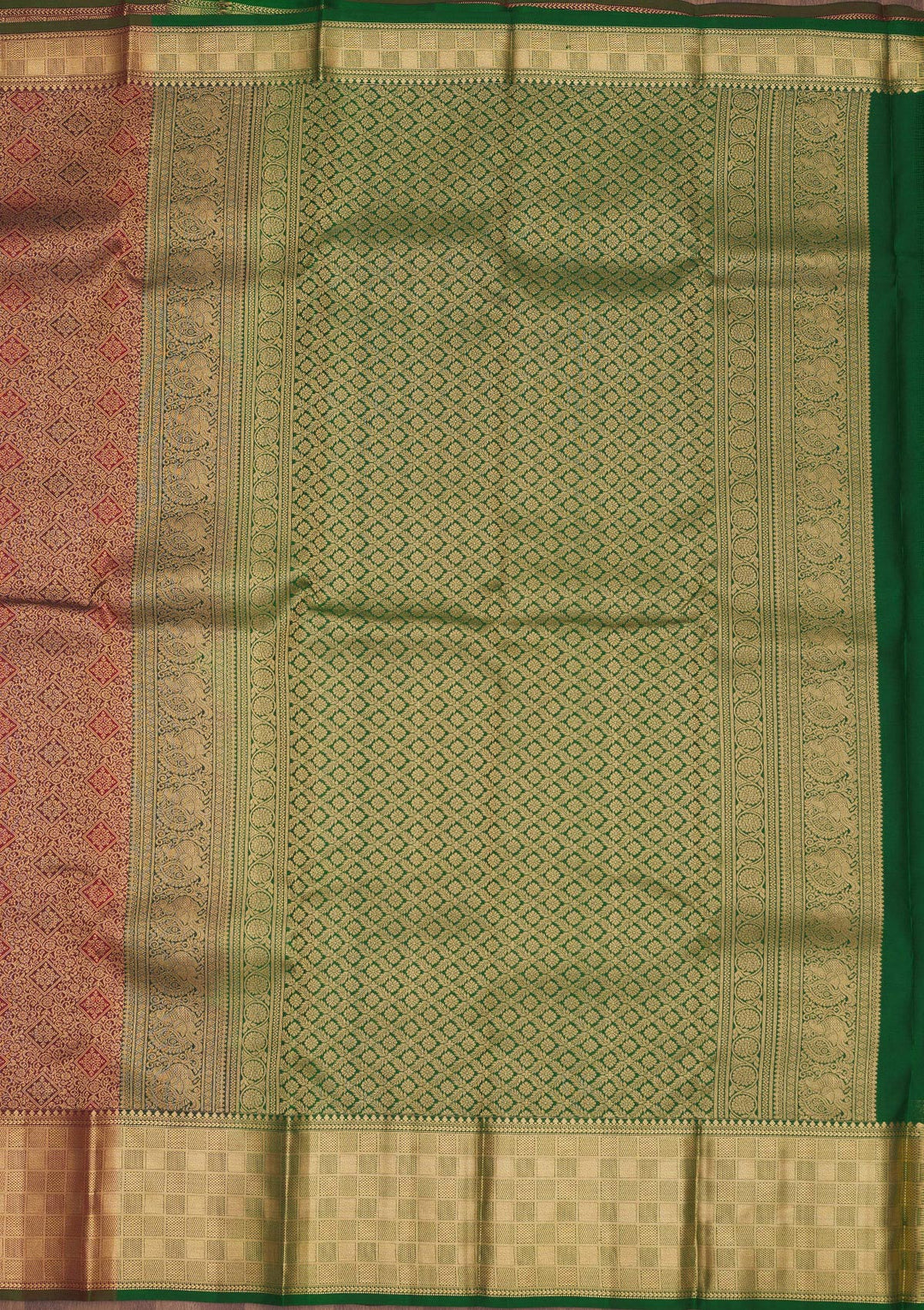 Wine Silk Jaal Gold Zariwork Saree With Matching Blouse Piece