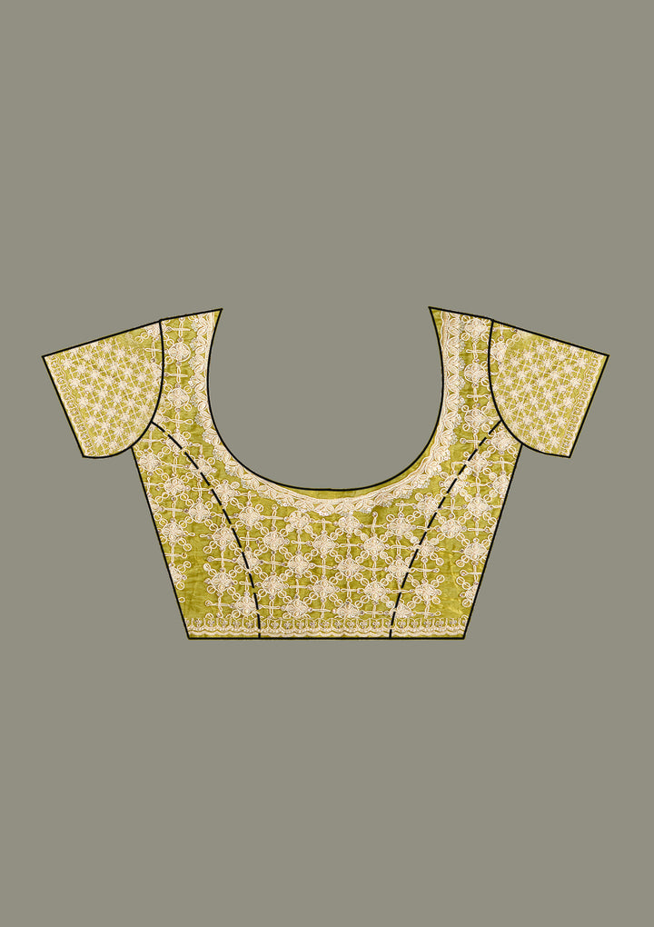 Yellow Sequins Tissue Saree