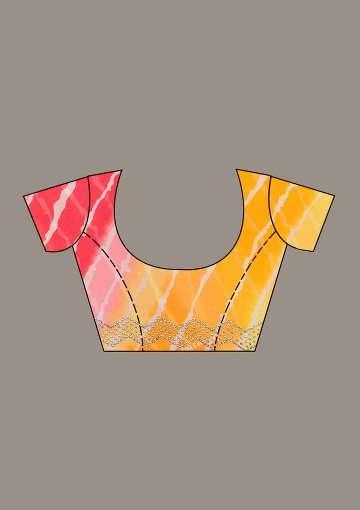 Yellow Stonework Georgette Saree