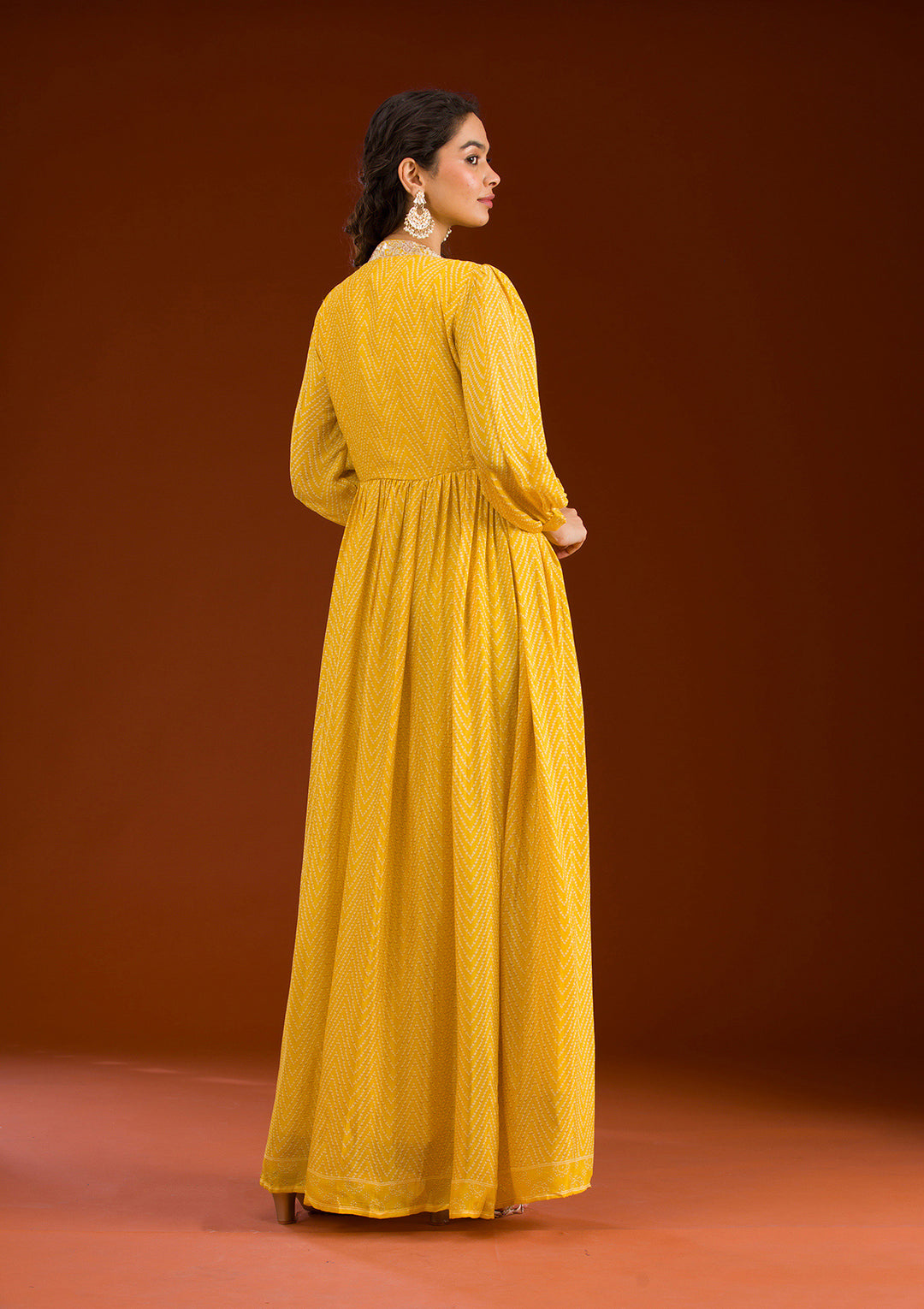 Koskii Crepe Yellow Salwar Suit – Ready-to-Wear with Silver Zardozi