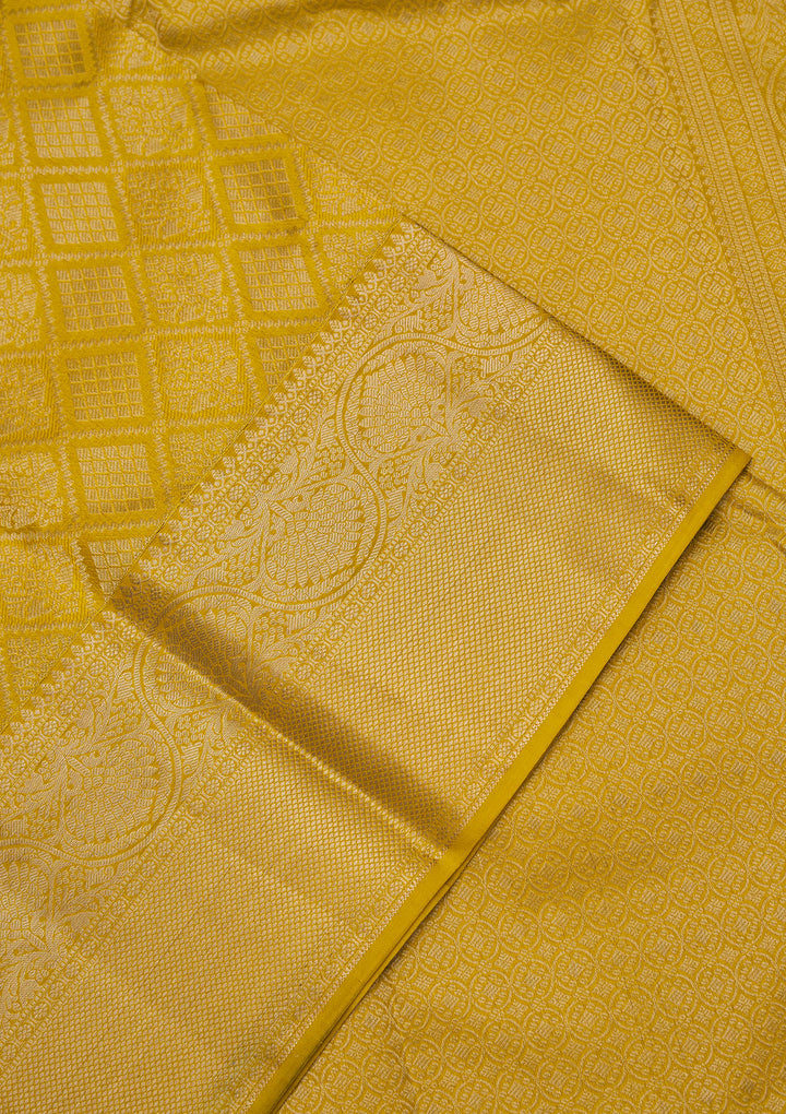 Yellow Zariwork Pure Silk Saree