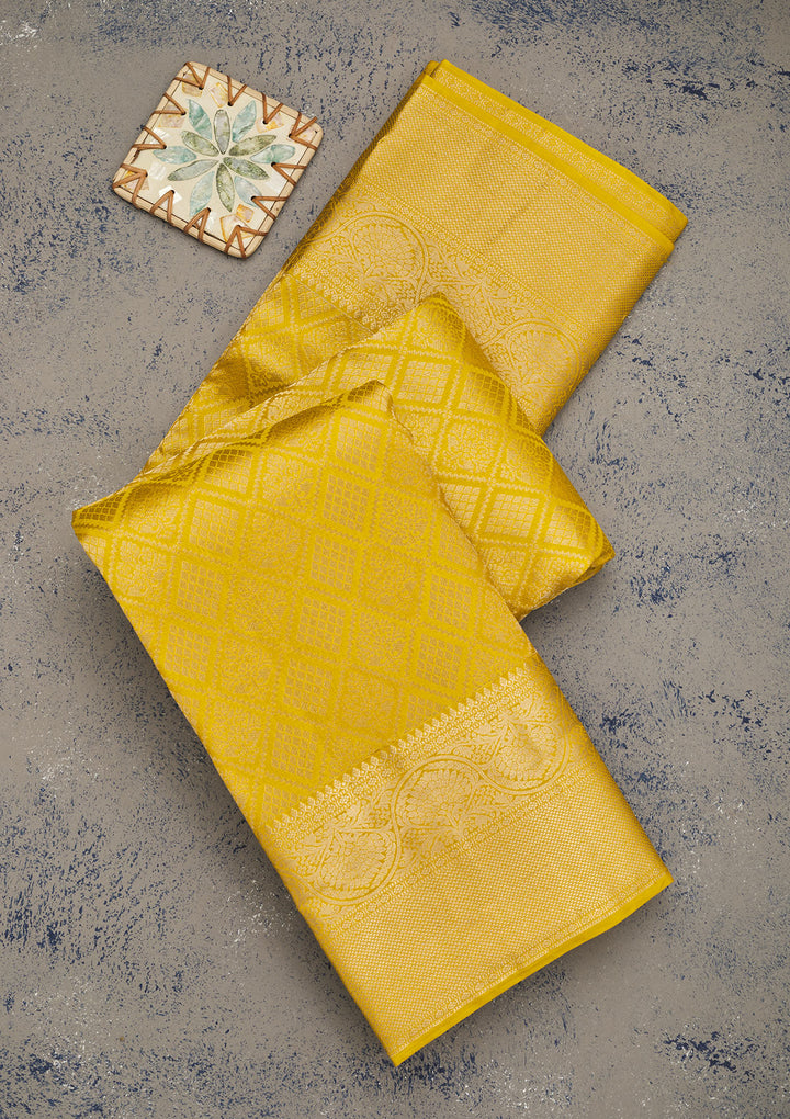 Yellow Zariwork Pure Silk Saree