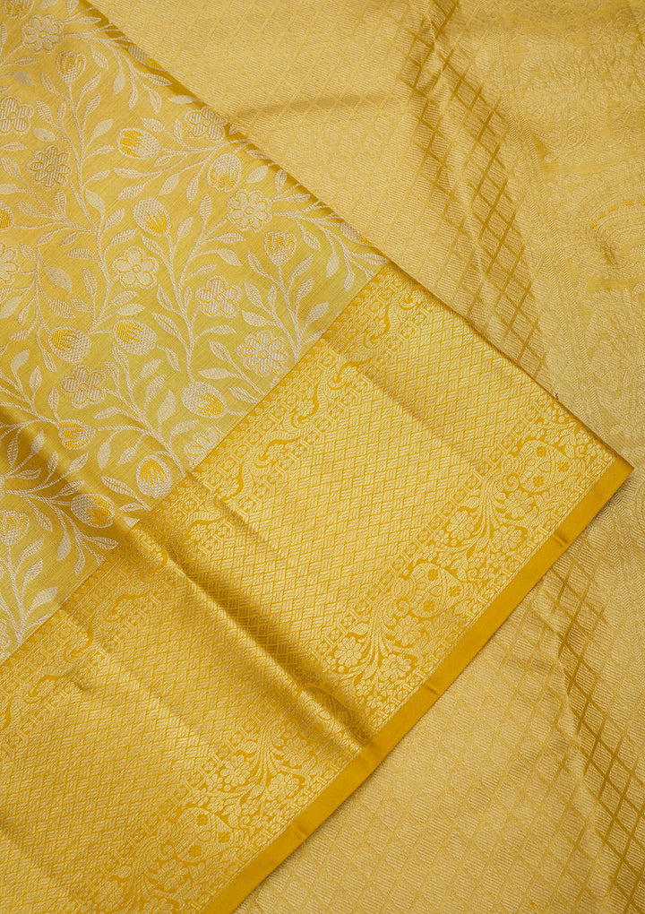 Yellow Zariwork Pure Silk Saree