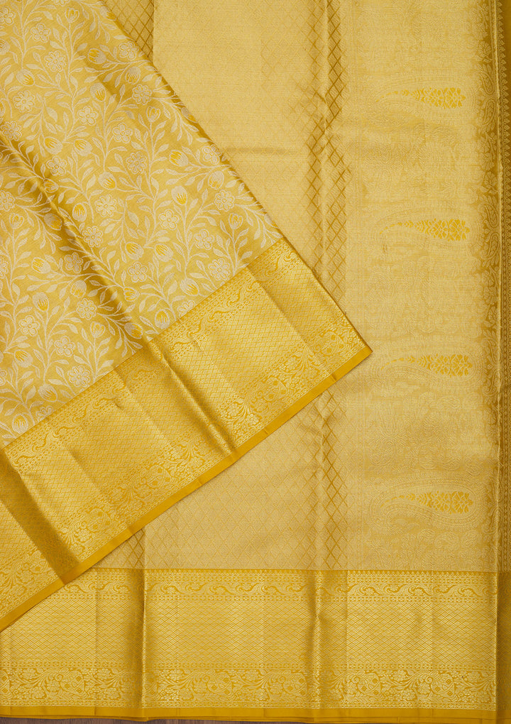Yellow Zariwork Pure Silk Saree