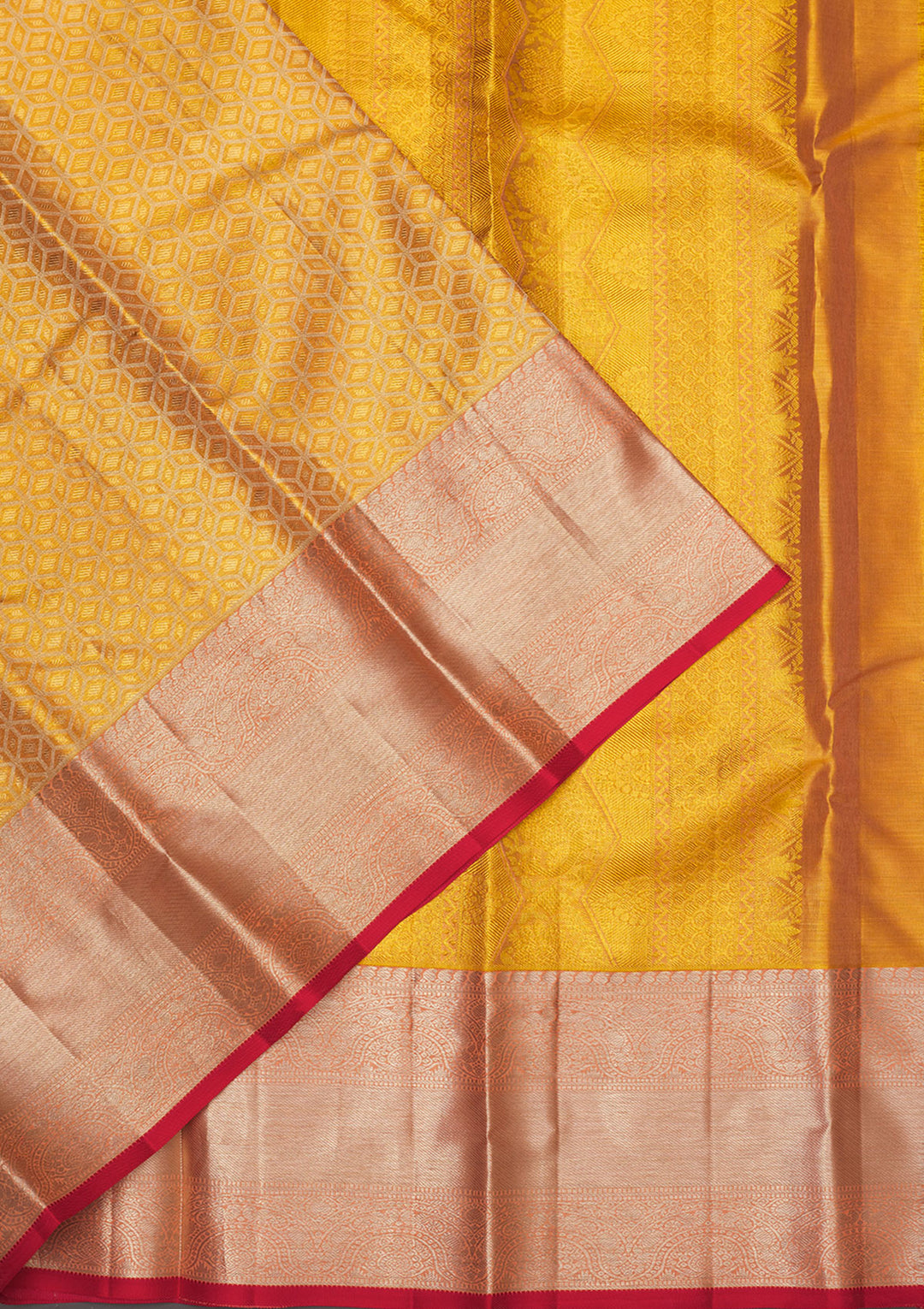 Yellow Tissue Jaal Gold Zariwork Saree With Matching Blouse Piece