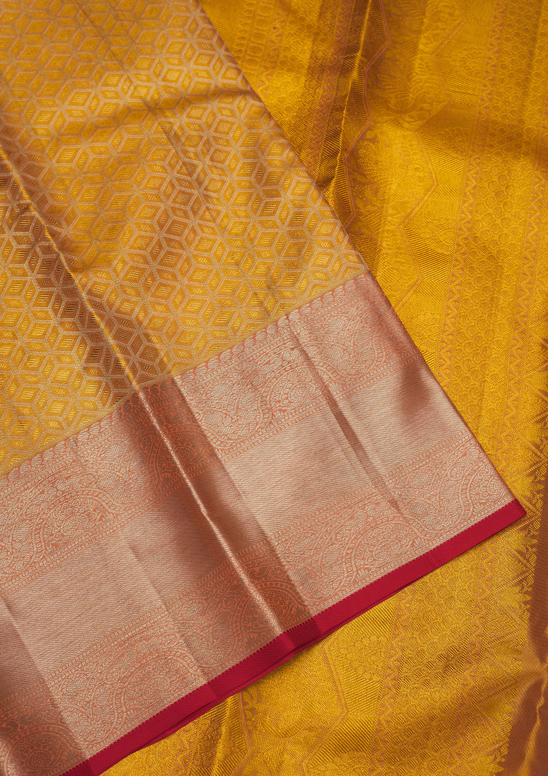 Yellow Tissue Jaal Gold Zariwork Saree With Matching Blouse Piece