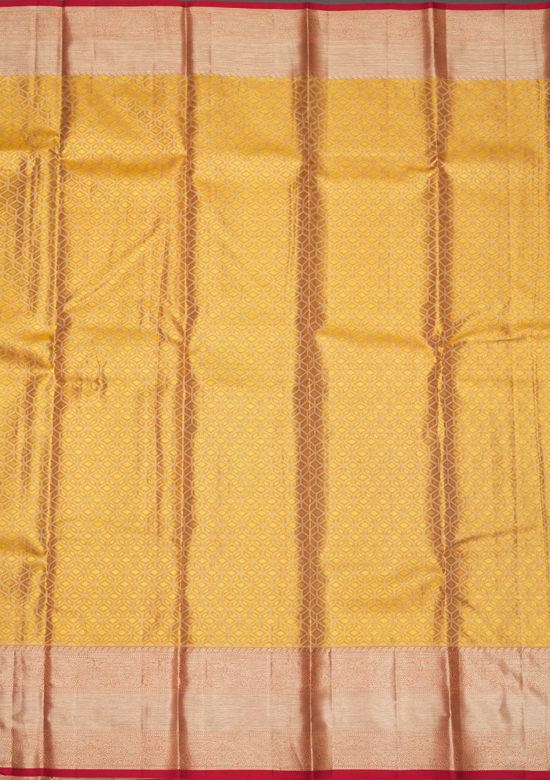 Yellow Tissue Jaal Gold Zariwork Saree With Matching Blouse Piece