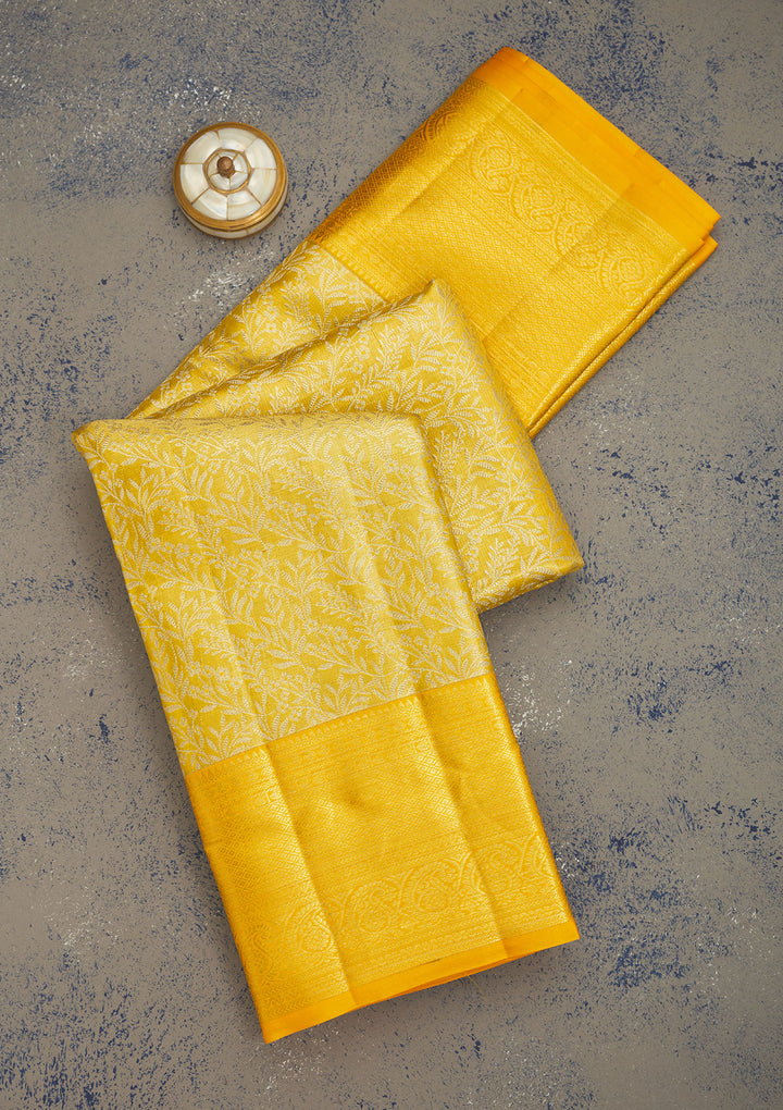 Yellow Zariwork Pure Silk Saree