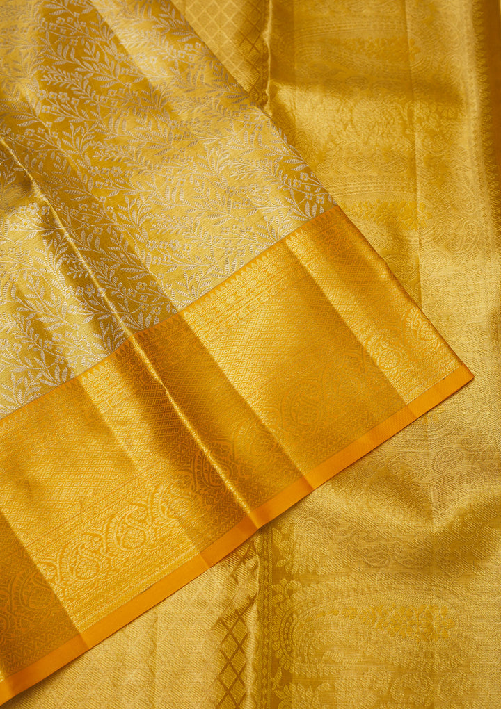 Yellow Zariwork Pure Silk Saree