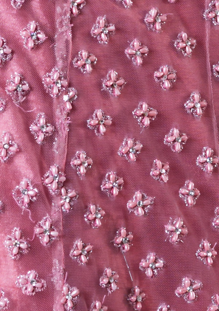 Pink Stonework Net Designer Lehenga-Koskii