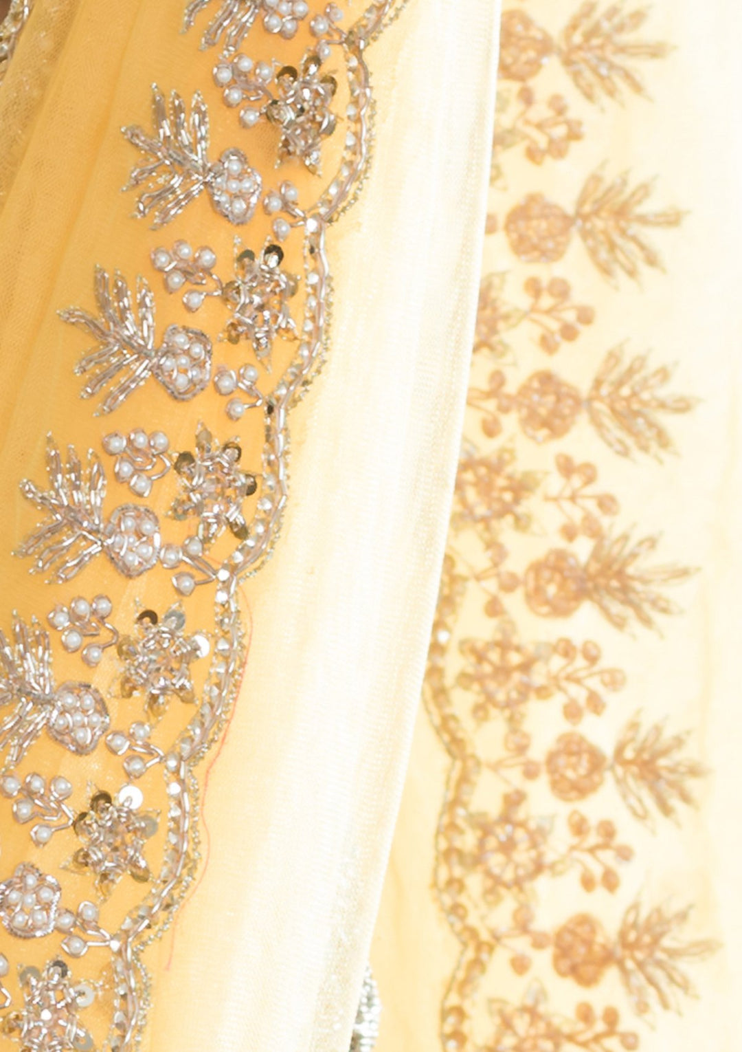 Pink Sequinned Silk Designer Lehenga-Koskii