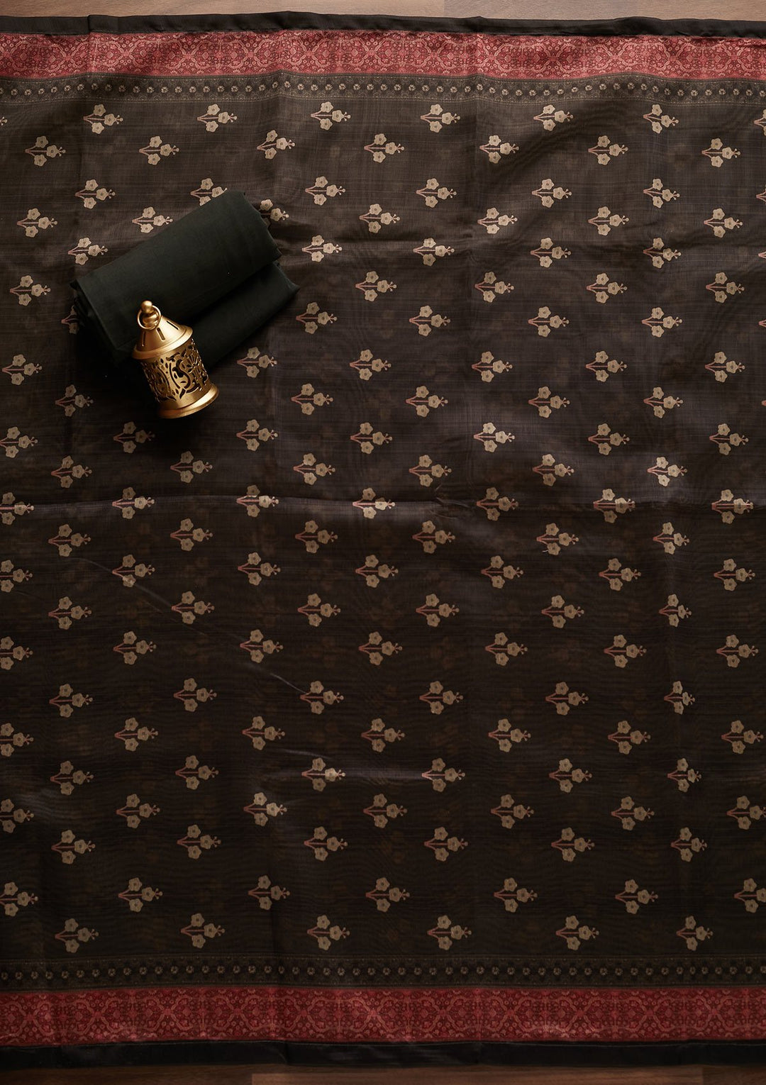 Black Sequins Semi Crepe Designer Unstitched Salwar Suit - Koskii