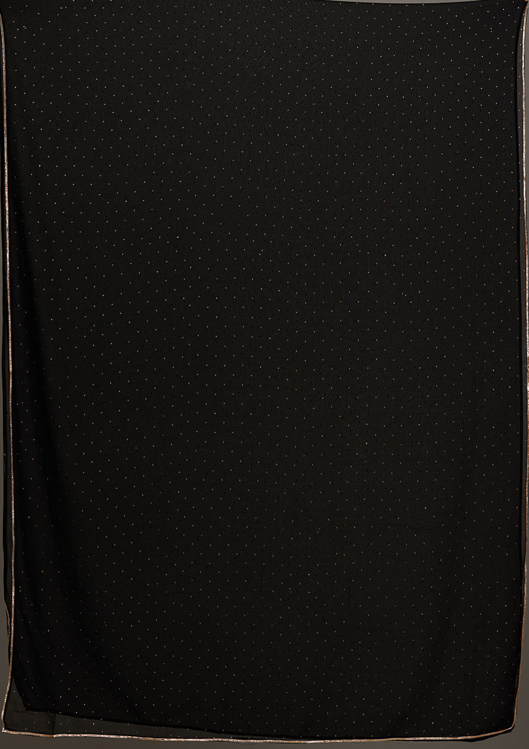 Black Threadwork Georgette Salwar Suit-Koskii