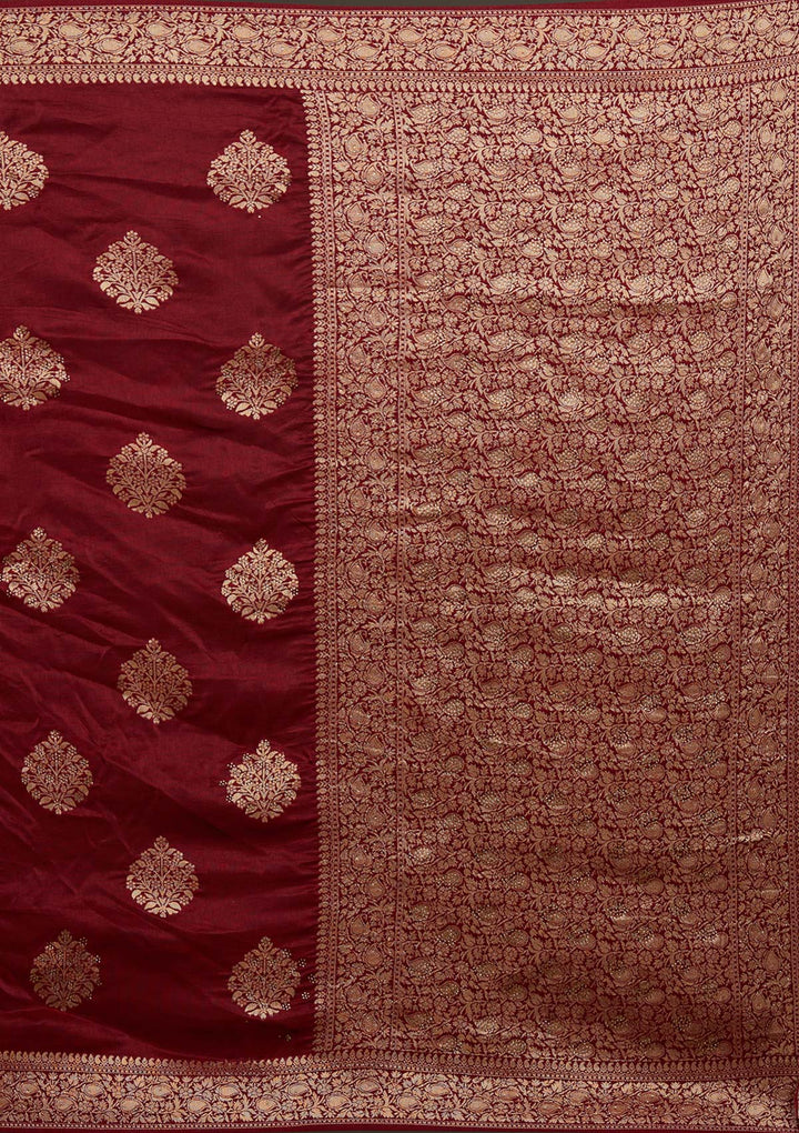 Maroon Zariwork Banarasi Designer Saree - Koskii