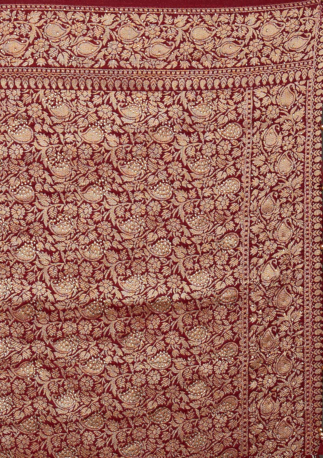 Maroon Zariwork Banarasi Designer Saree - Koskii