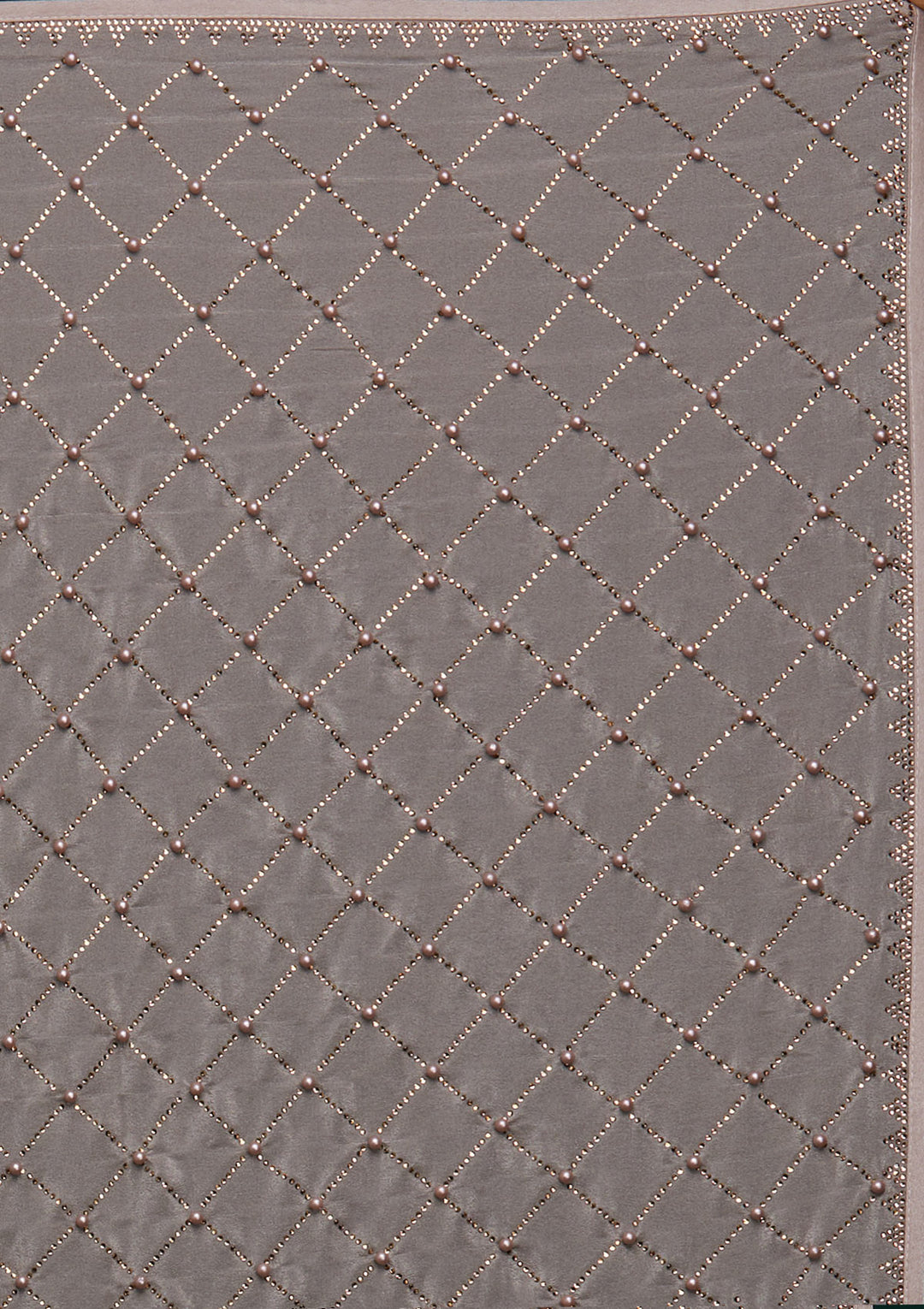 Mauve Swarovski Shimmer Designer Saree - Koskii