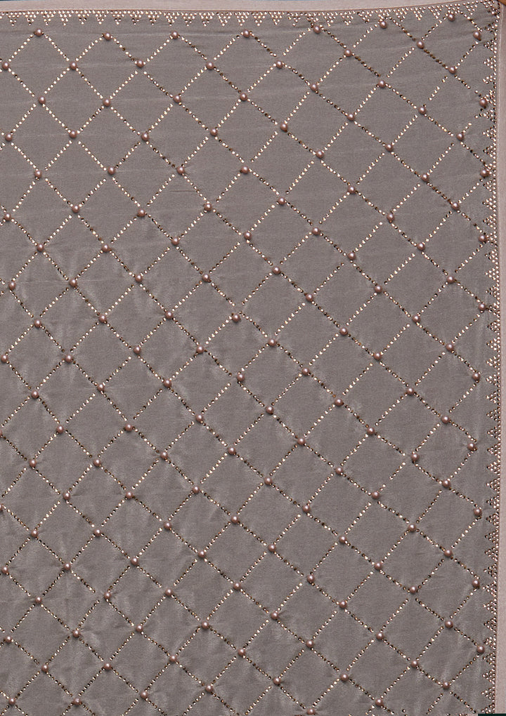 Mauve Swarovski Shimmer Designer Saree - Koskii