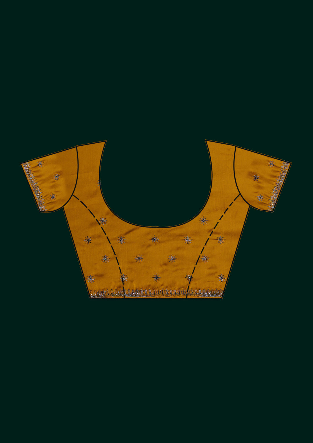 Mustard Swarovski Satin Designer Saree-Koskii