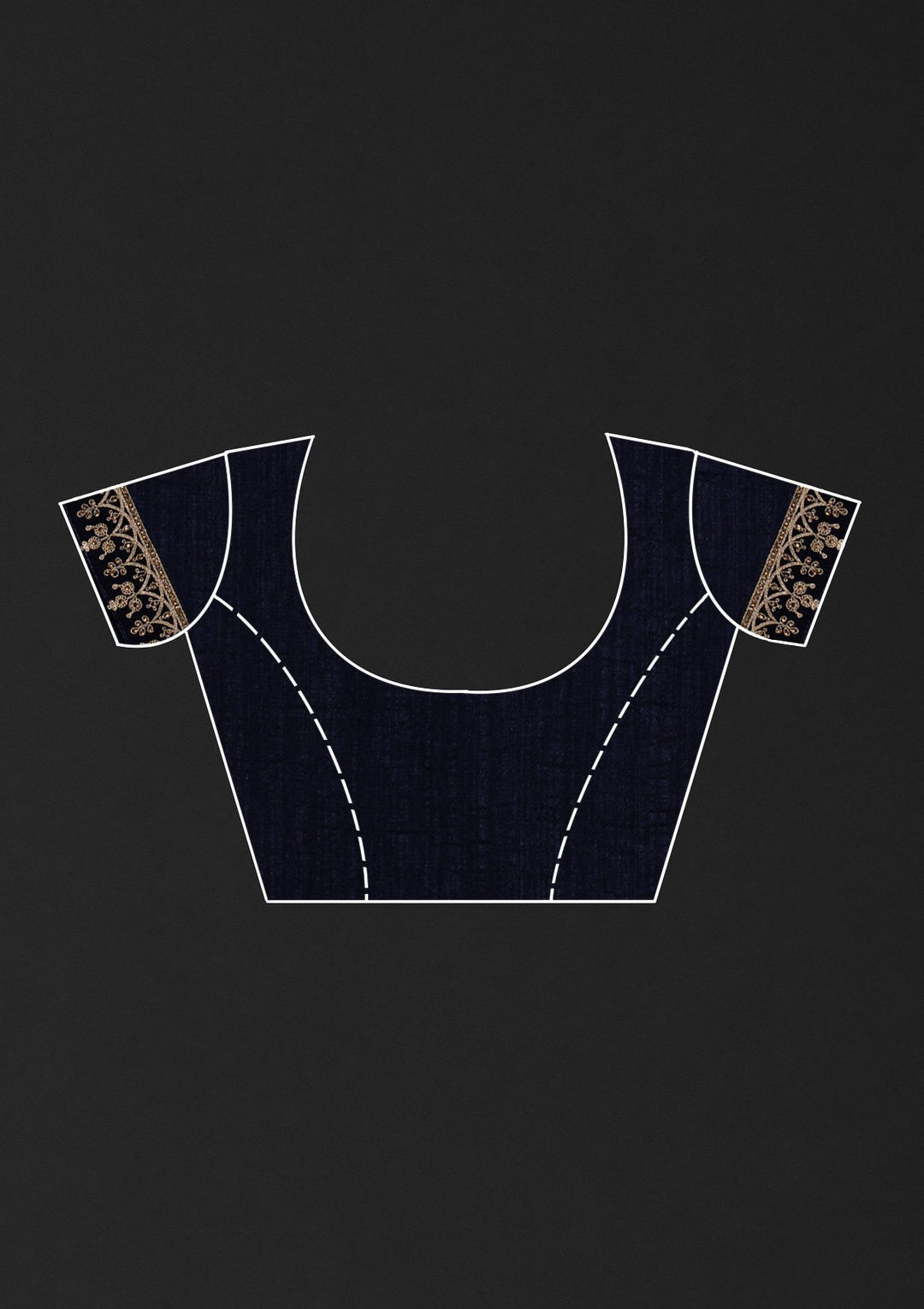 Navy Blue Zariwork Raw Silk Designer Saree - koskii