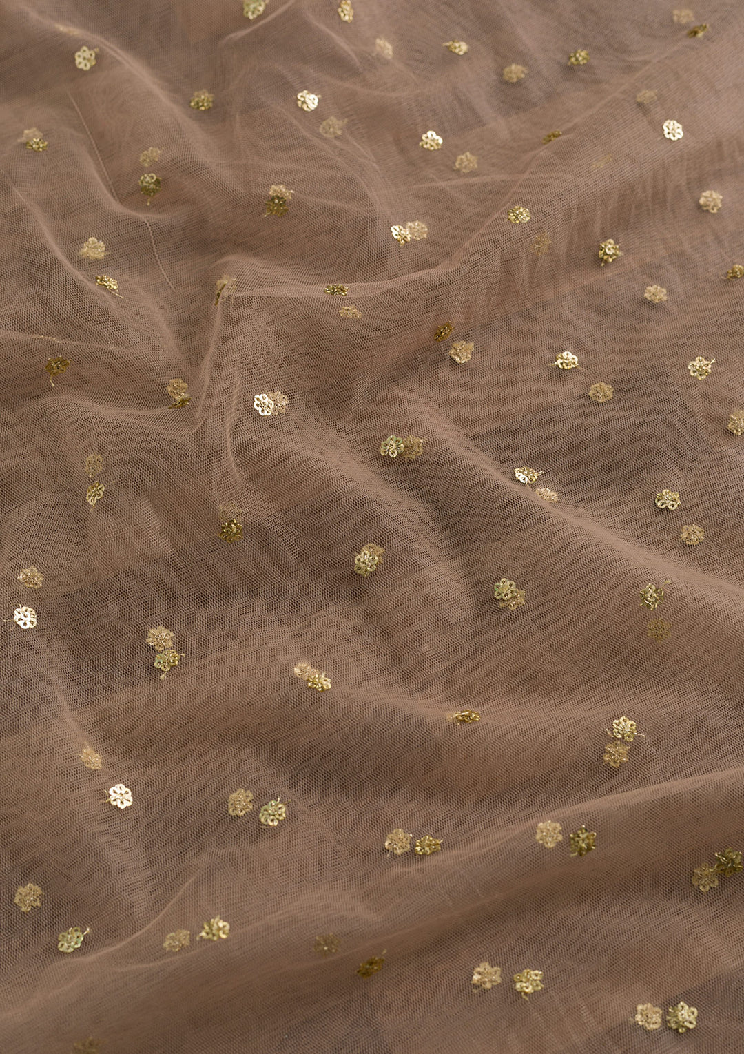 Peach Sequins Net Dupatta-Koskii