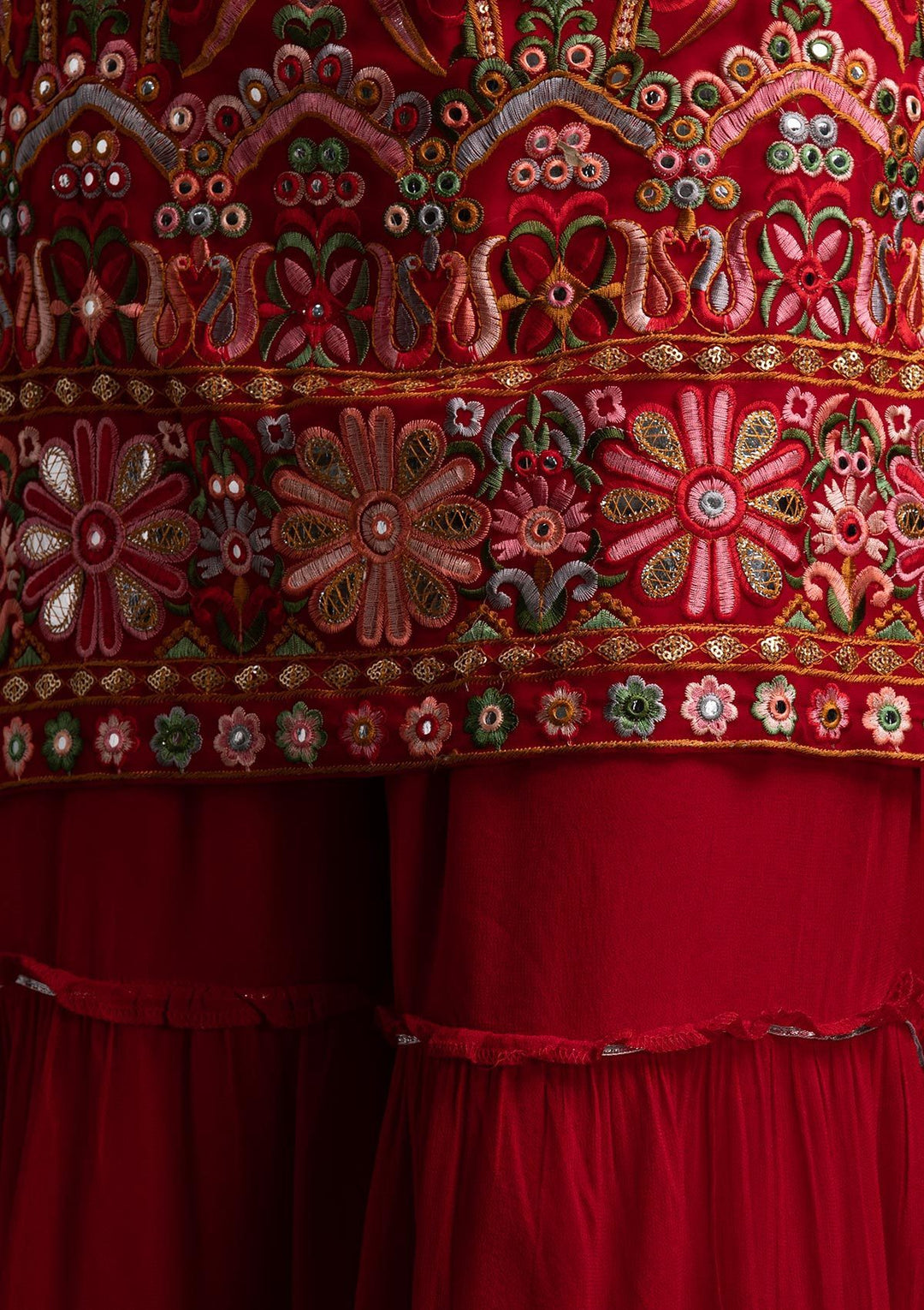 Red Chikankari Georgette Designer Salwar-Suit - koskii