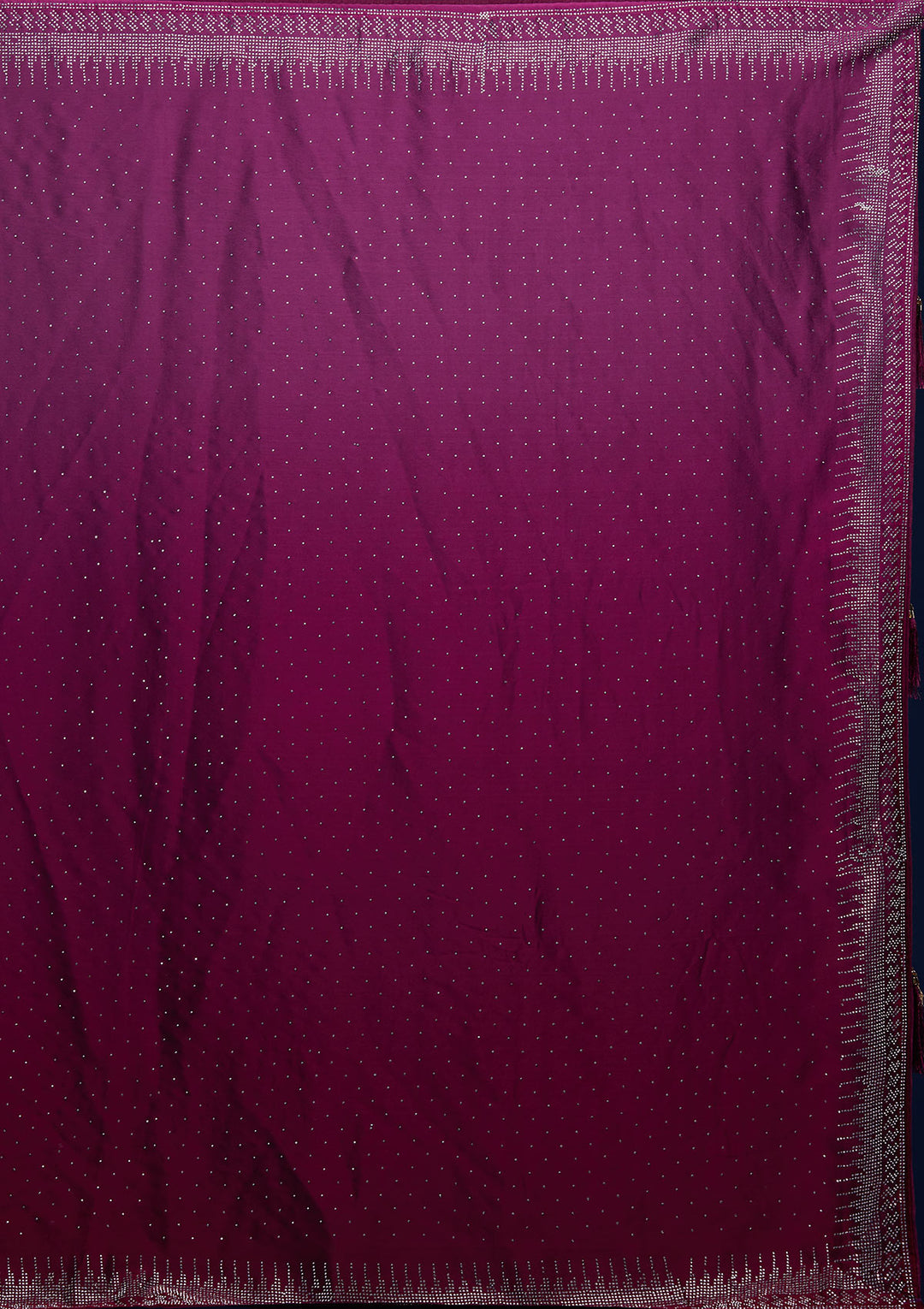 Wine Swarovski Semi Crepe Designer Saree - Koskii