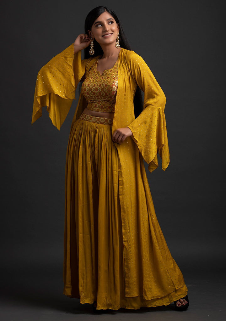 Mustard Zariwork Brocade Designer Salwar Suit - koskii